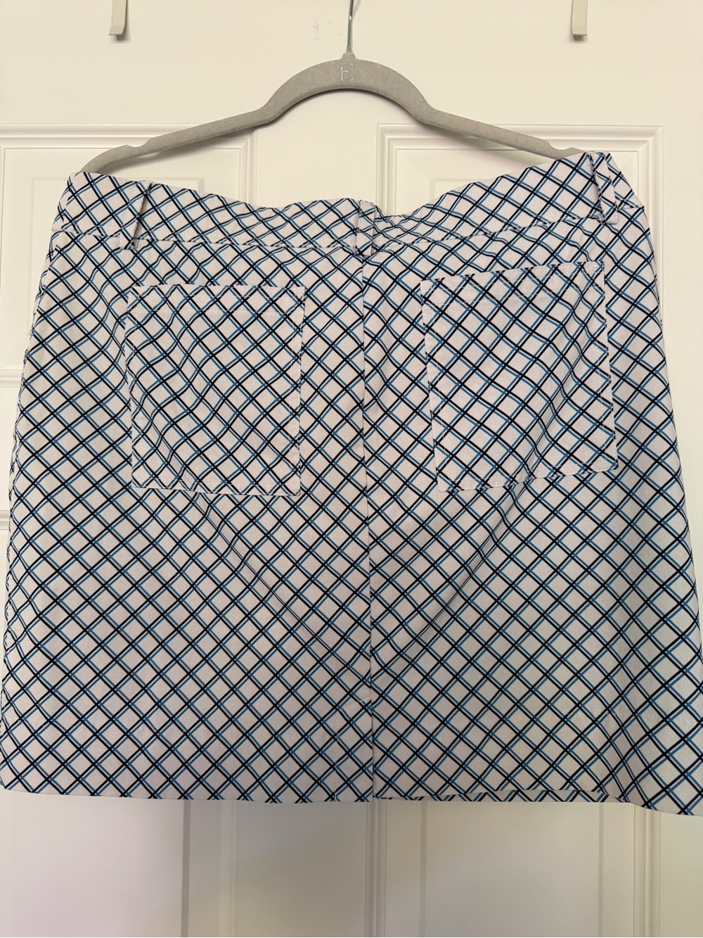 Belyn Key Women’s White and Navy Diamond Grid Golf Skirt Size Large - Picture 5 of 5